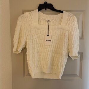 THML Ivory Textured Knit Top